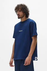 Purple Brand Wordmark Cut Tee Nay Blue