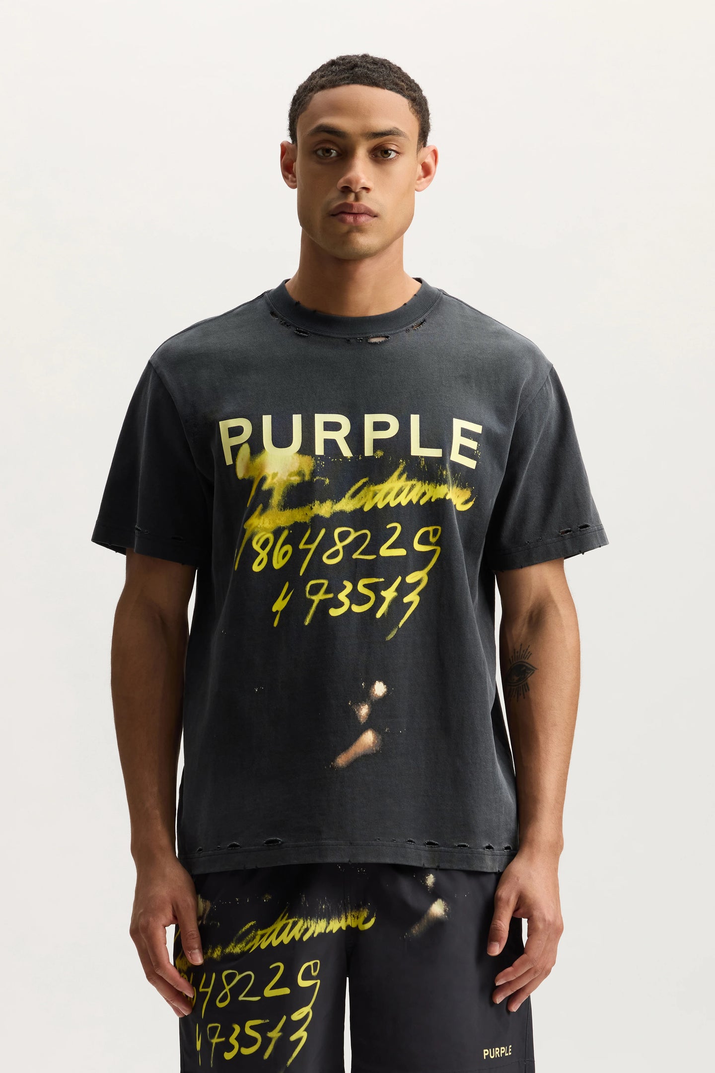Purple Brand Sequence Tee Black