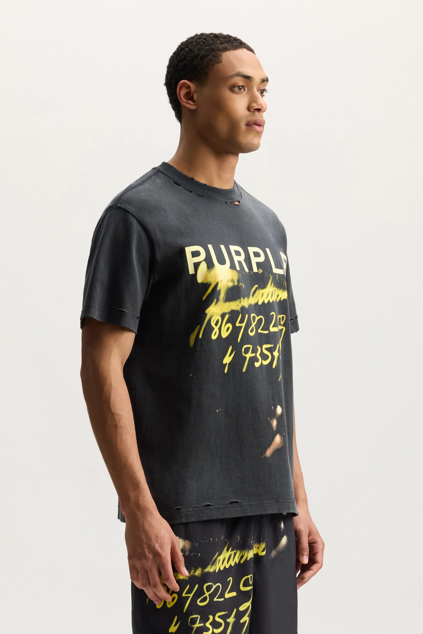 Purple Brand Sequence Tee Black