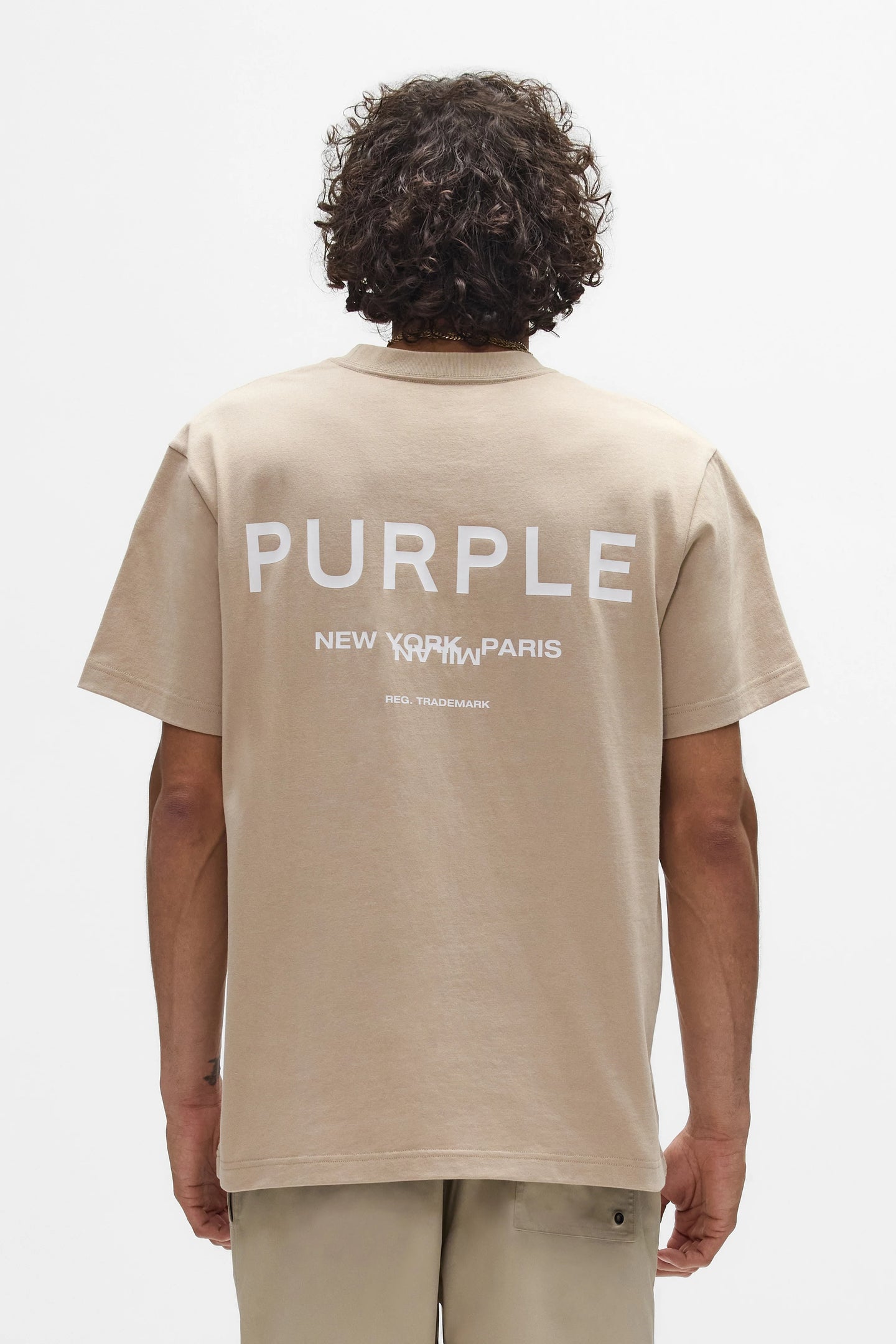 Purple Brand Wordmark Tee Khaki Brown