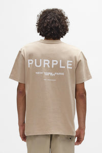 Purple Brand Wordmark Tee Khaki Brown