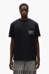 Purple brand blurred wordmark tee black