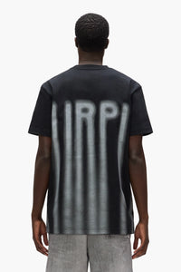 Purple brand blurred wordmark tee black