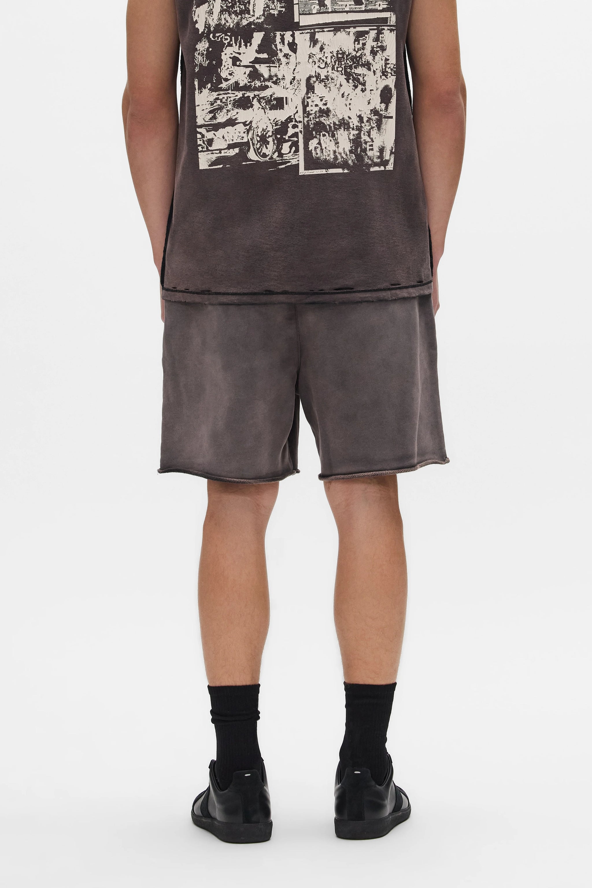 Purple Brand Worn Gothic Raw Hem Shorts