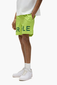 Purple brand Embroidered Wordmark all round shorts green