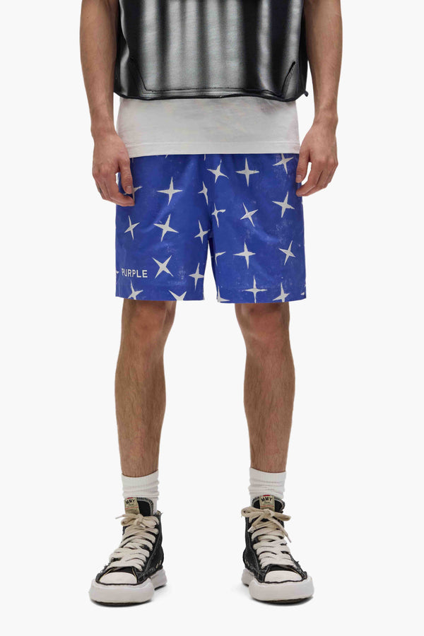 Purple Brand Star All Round Swim Shorts – Blue