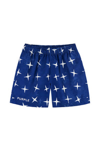 Purple Brand Star All Round Swim Shorts Blue
