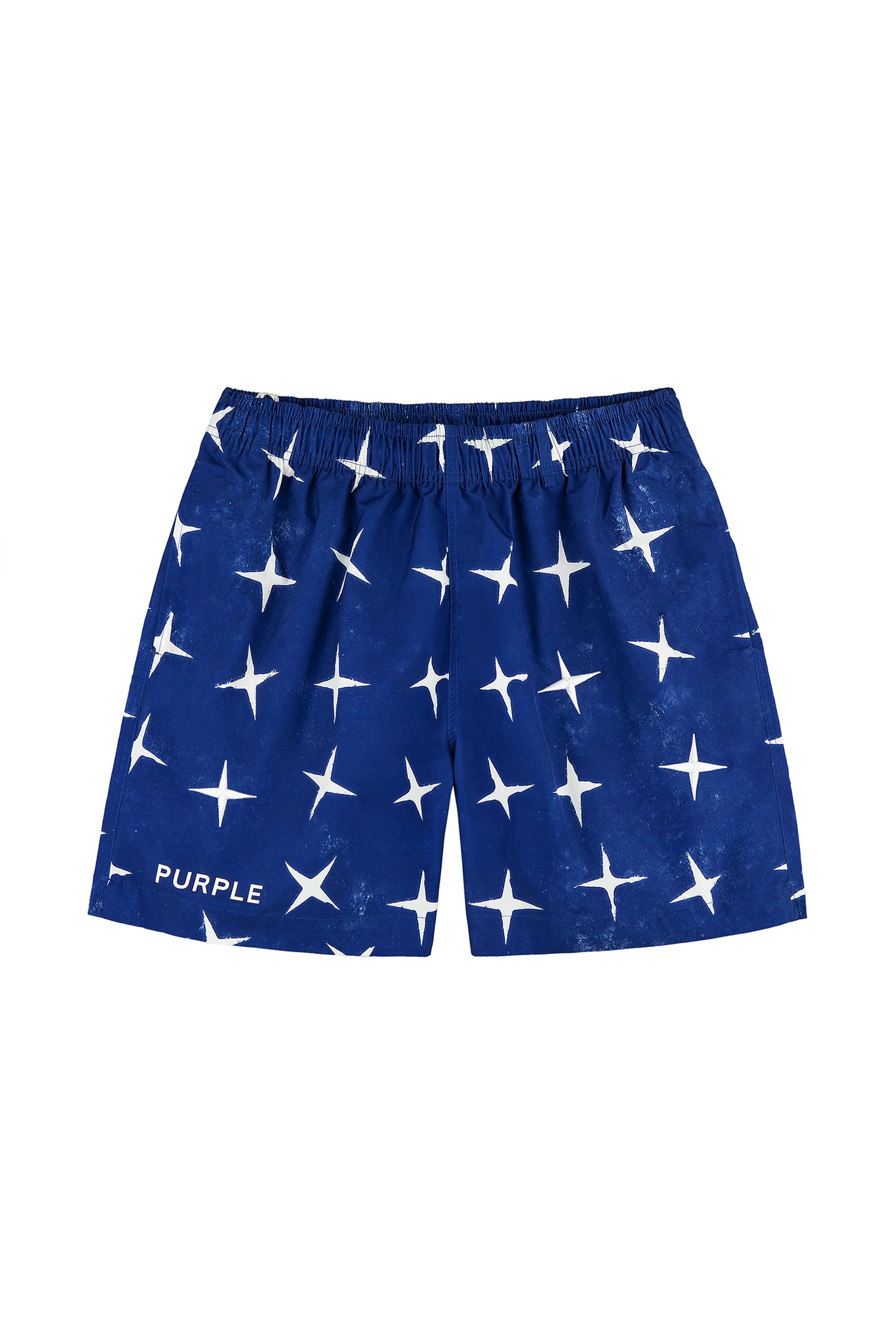 Purple Brand Star All Round Swim Shorts Blue