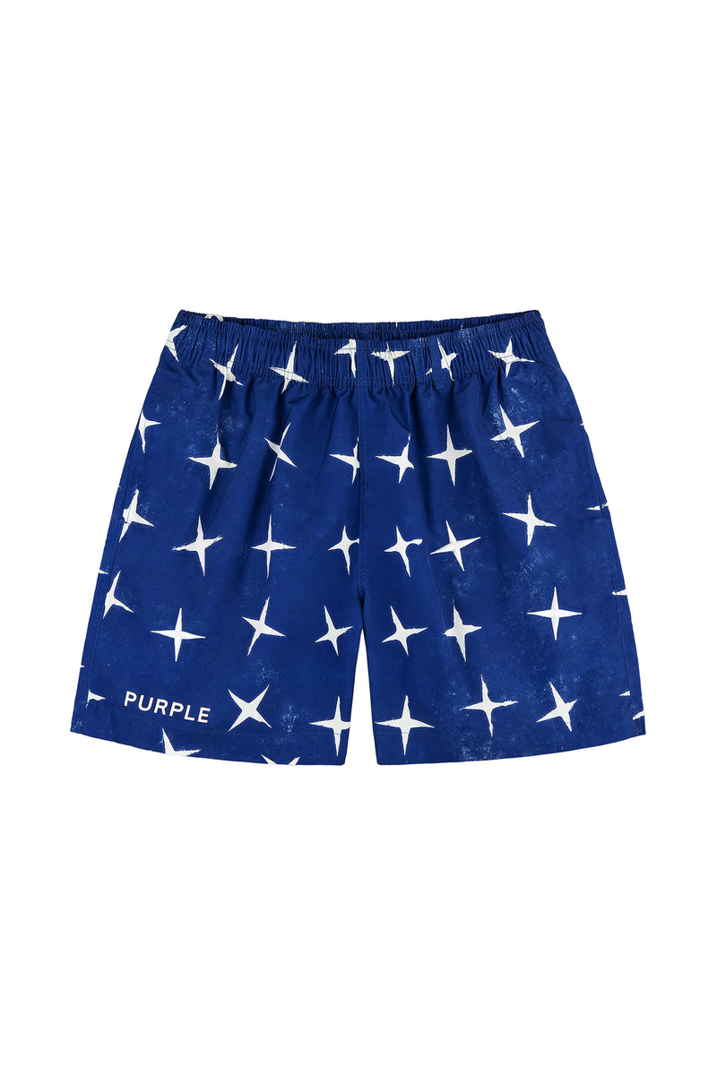 Purple Brand Star All Round Swim Shorts – Blue