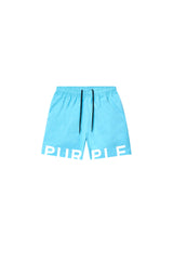 Purple Brand Wordmark Cut All Around Shorts Blue