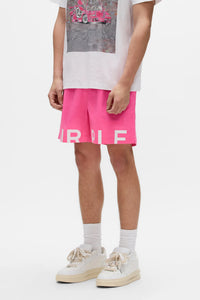 Purple Brand Wordmark Cut All Around Shorts Pink