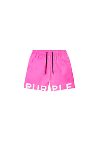 Purple Brand Wordmark Cut All Around Shorts Pink