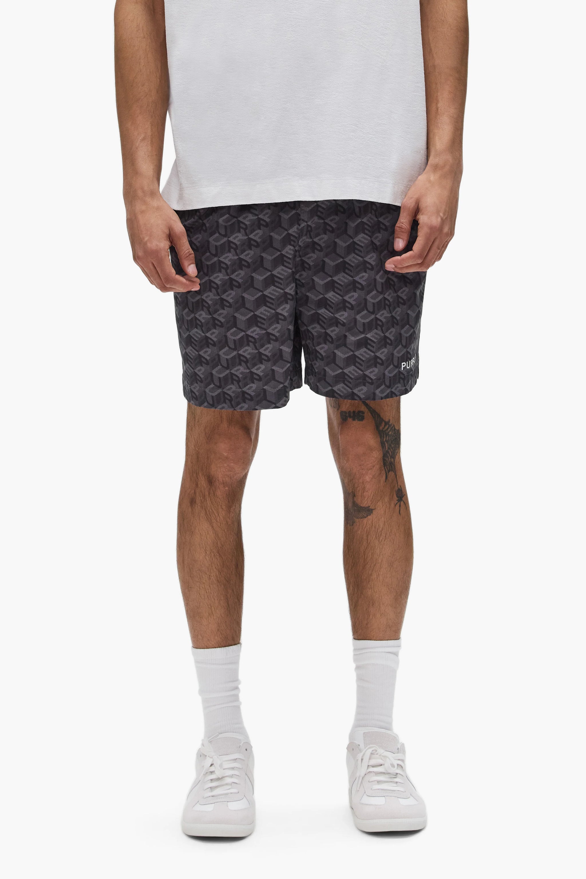 Purple brand Cube Monogram All Around Shorts Gray