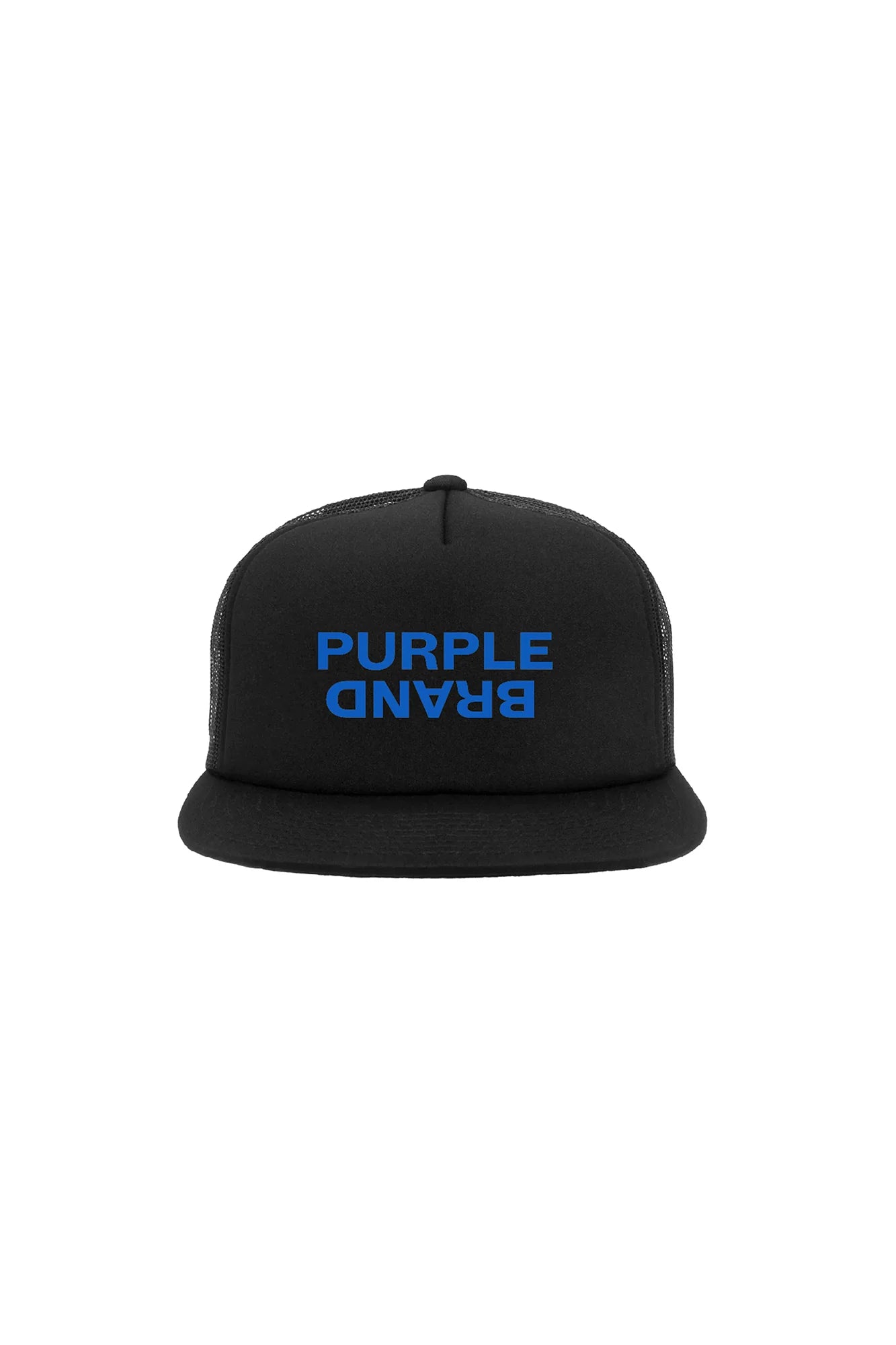 Purple Brand P902 5 Panel Hat Blue Text