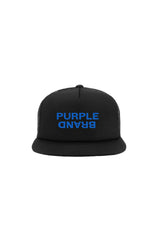 Purple Brand P902 5 Panel Hat Blue Text