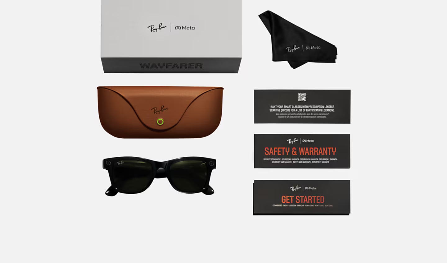 Ray-Ban Meta Wayfarer Gen 1 Sunglasses | Shiny Black / G-15 Green