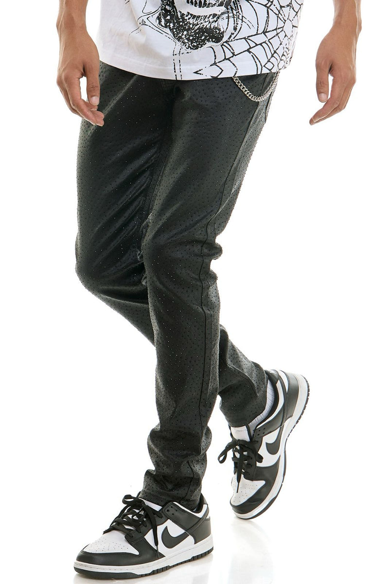 KDNK Men's  Rhinestone skinny Jeans – Black