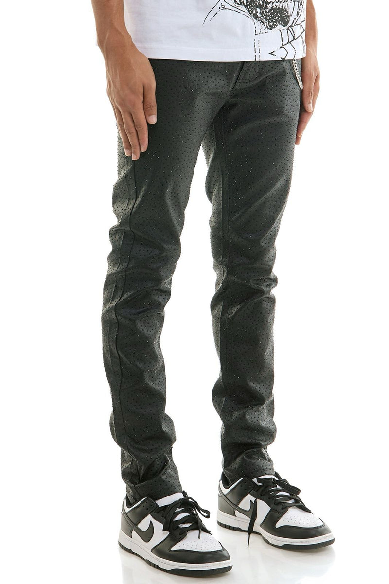 KDNK Men's  Rhinestone skinny Jeans – Black