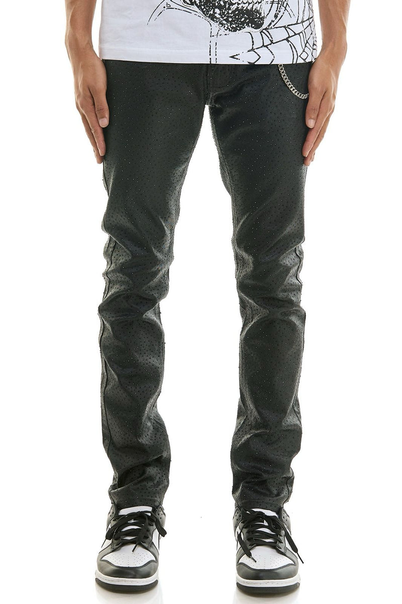 KDNK Men's  Rhinestone skinny Jeans – Black
