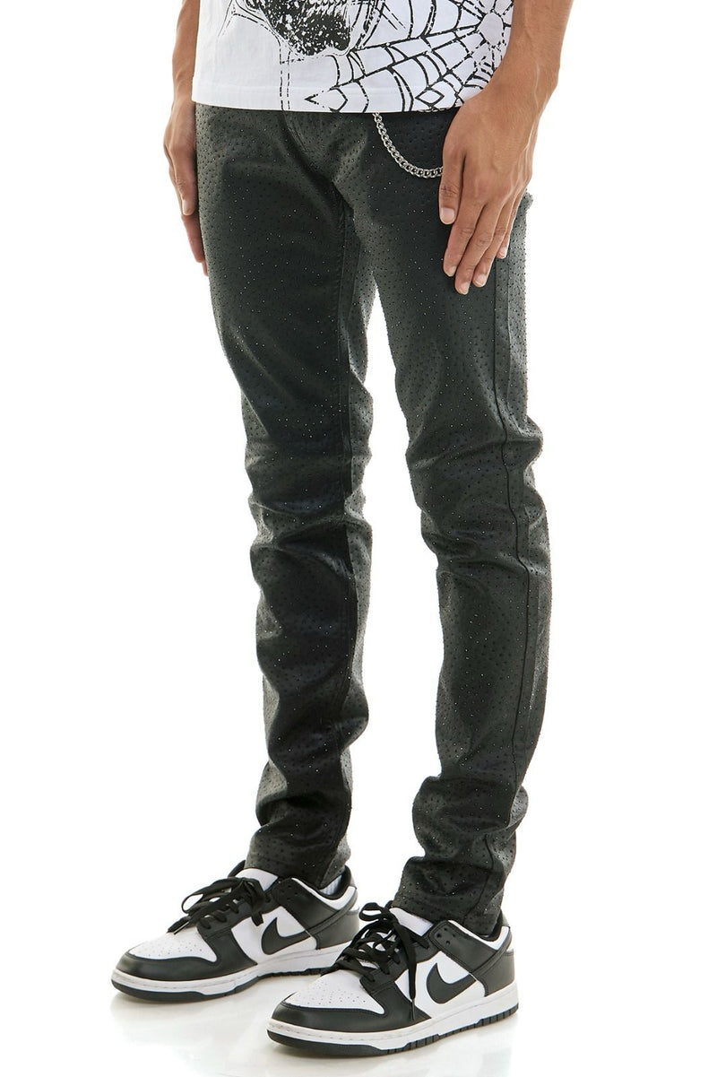 KDNK Men's  Rhinestone skinny Jeans – Black