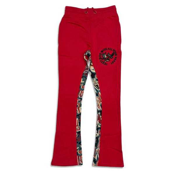 Focus Kids 'Trust God With All Your Heart' Stacked Joggers – Red