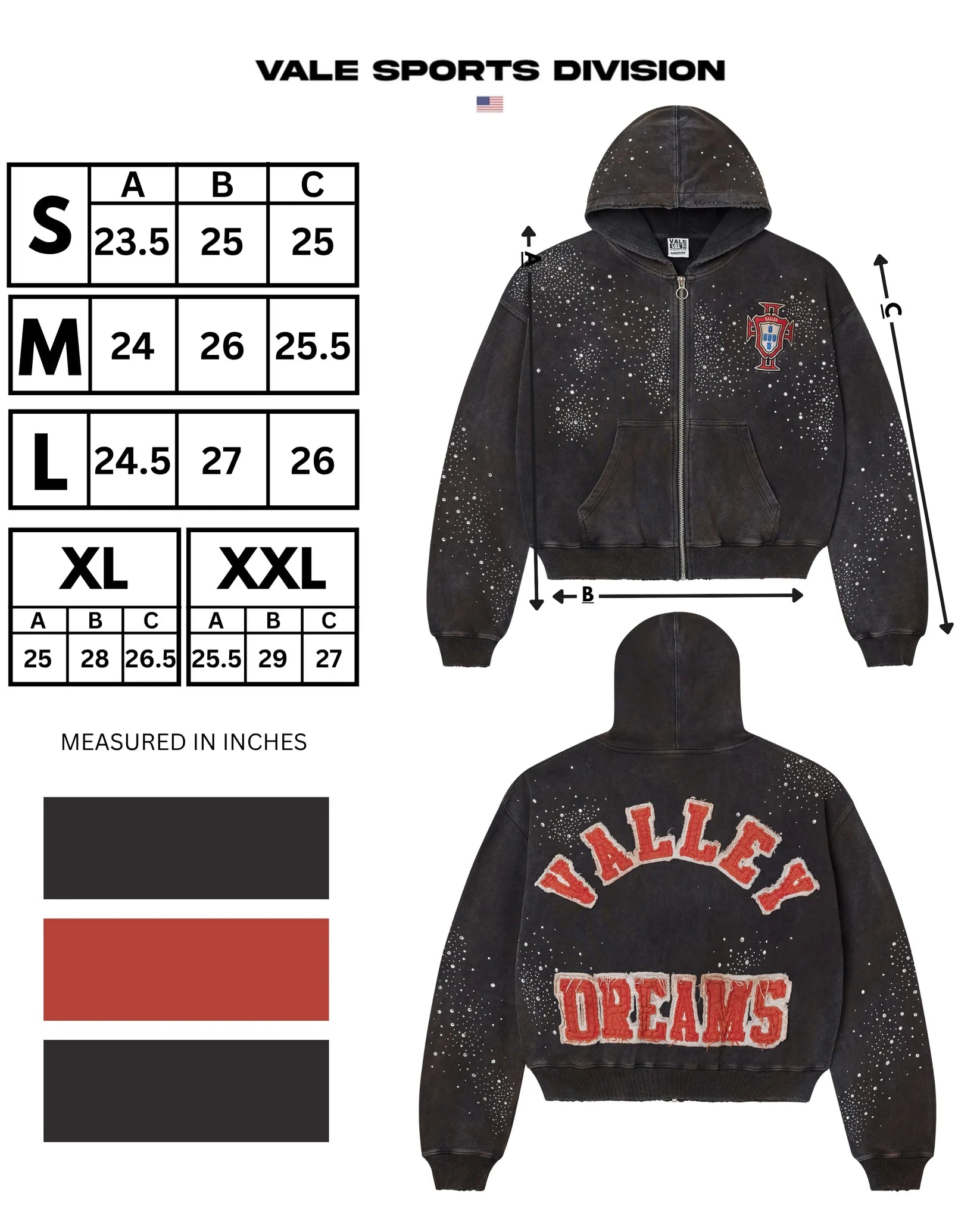 Vale Forever Pluto Clustered Zip Up Hoodie Black