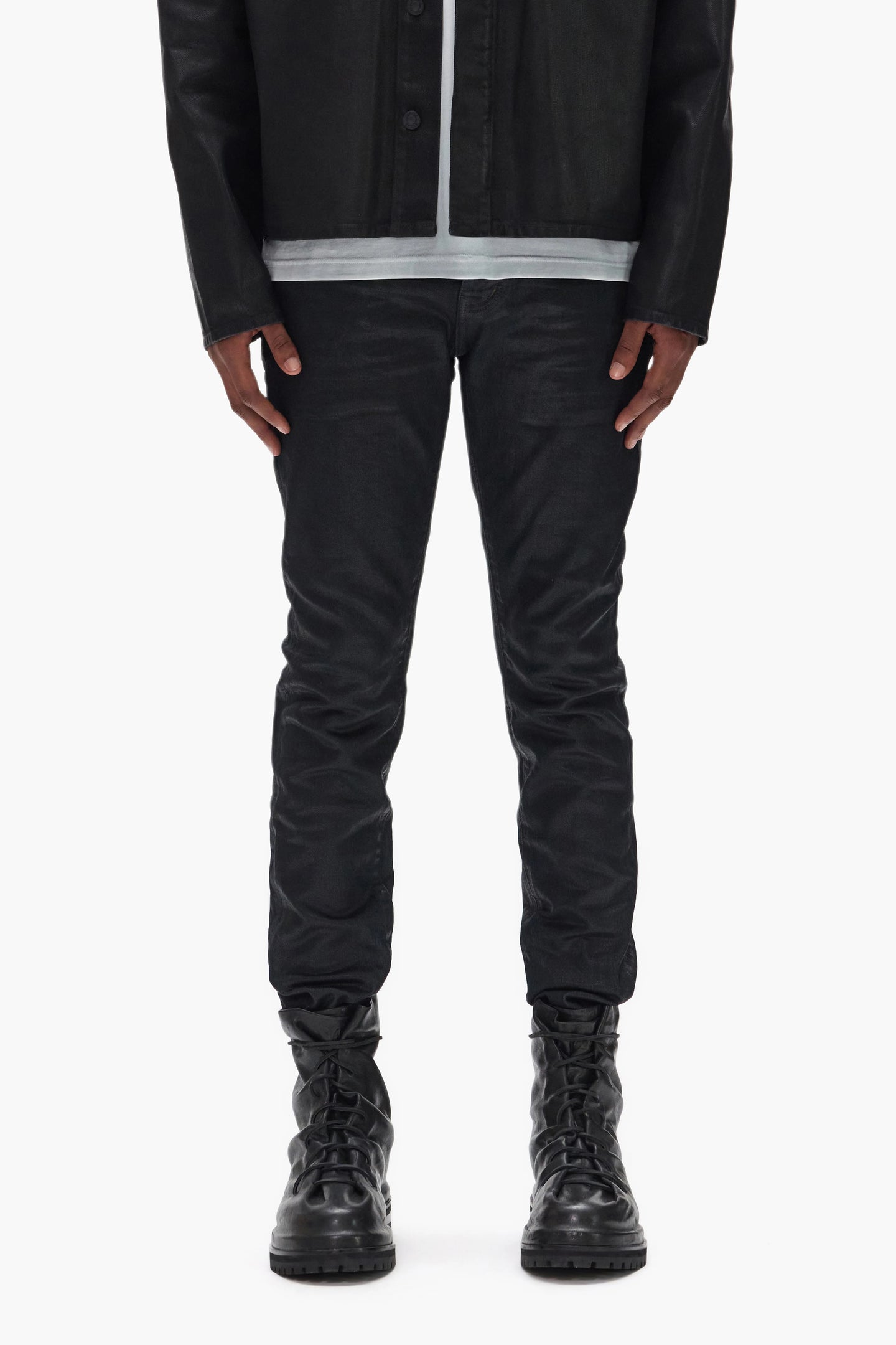 Purple brand Skinny Coated Indigo jeans Black