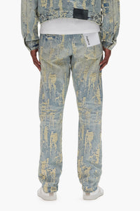 Purple Brand Bead Splatter Destroy Jeans light indigo