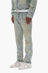 Purple Brand Bead Splatter Destroy Jeans light indigo