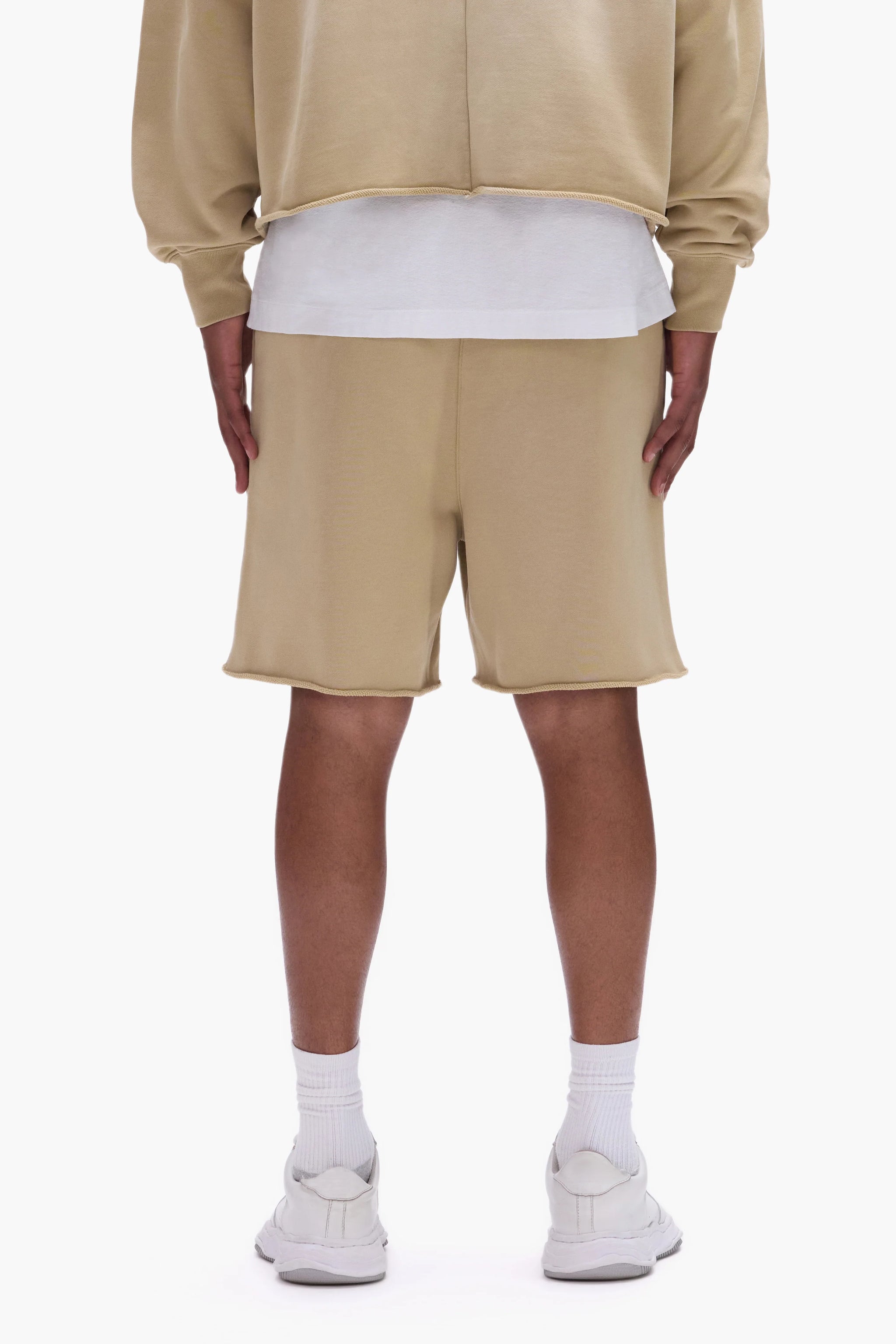 Purple Brand  Painted Wordmark Shorts Tan