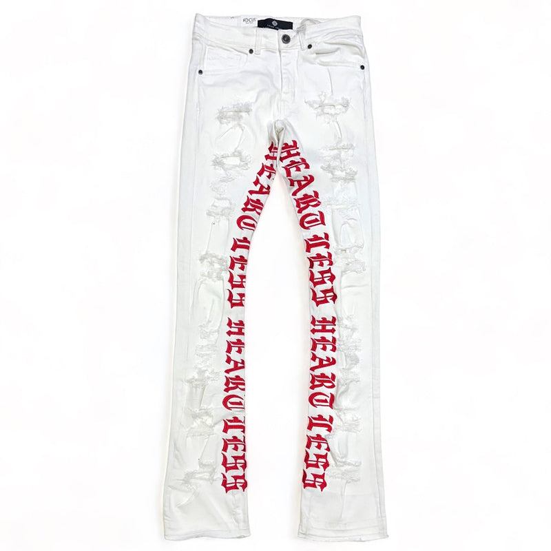 focus denim (white/red skinny "heartless stacked jean)