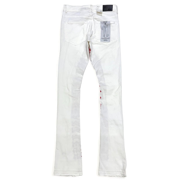 focus denim (white/red skinny "heartless stacked jean)