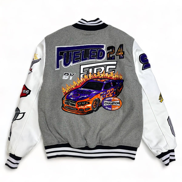 Focus (Grey "Fueled By Fire" Varsity Jacket)