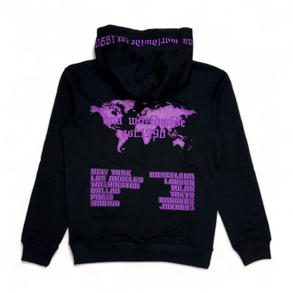 DNA premium (Black/Purple “world wide" hoodie)