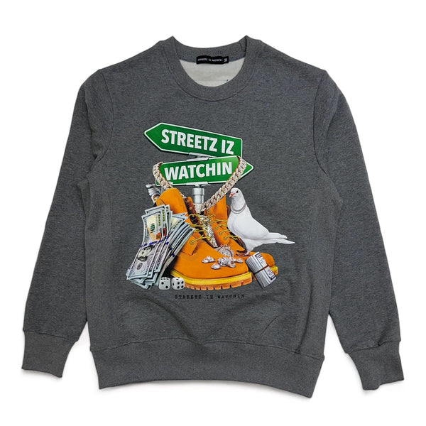 Streetz  iz watchin (Grey "Streetz iz watchin sweater)
