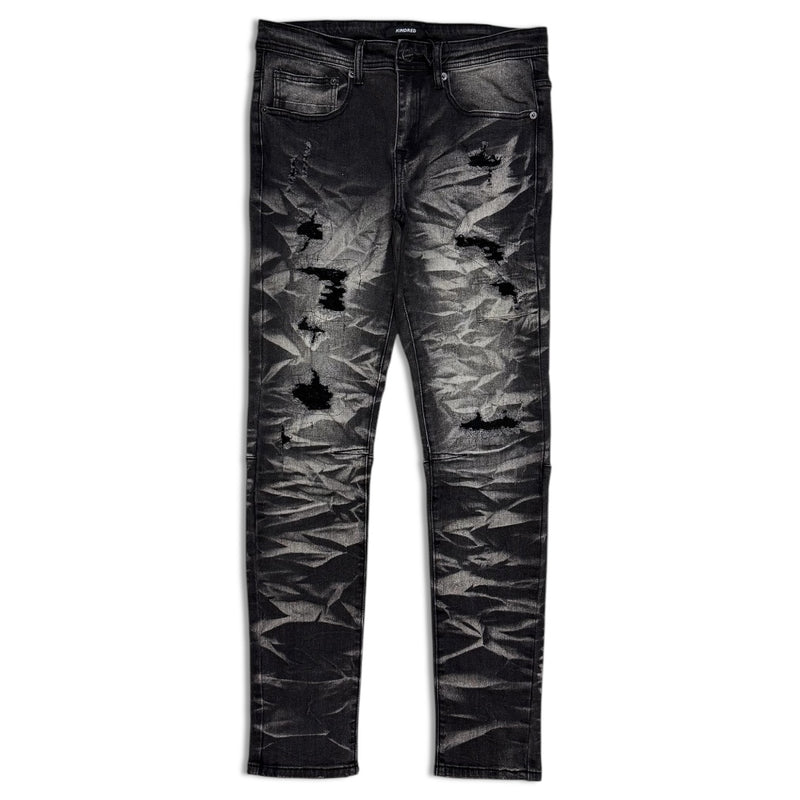 kindred Men's smoke black wash cut jean