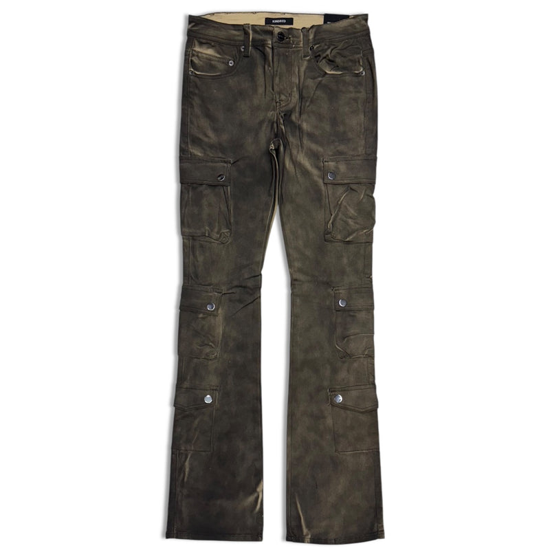 kindred Men's Brown horse wax cargo stacked jean