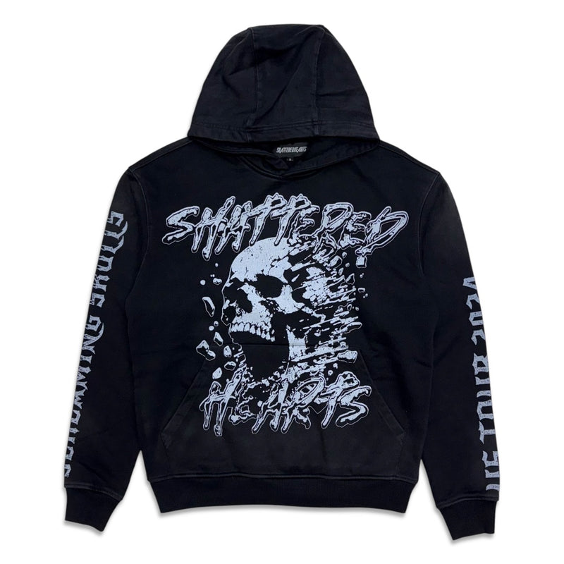 Shattered hearts Black US tour skull hoodie