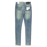 Dnm Story Men's bottom ripped jean -Vintage blue wash