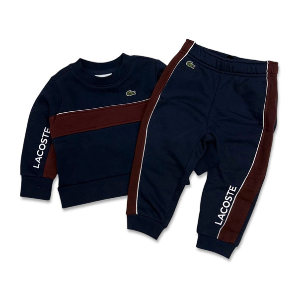 Lacoste kids Navy blue/bordeaux crewneck jogging set