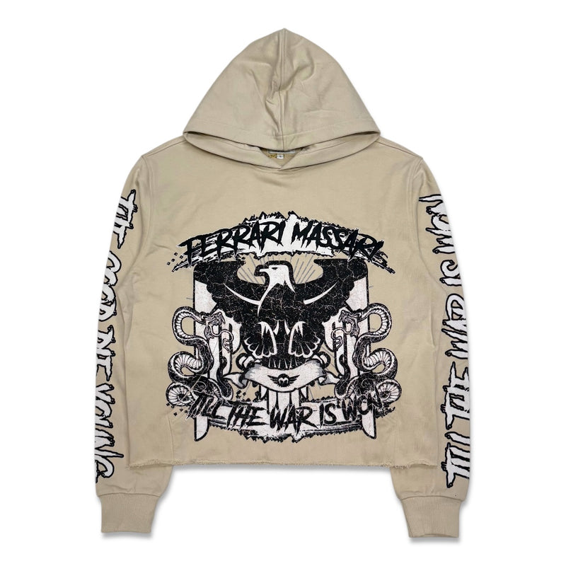 Ferrari Massari biege “good die young cropped hoodie