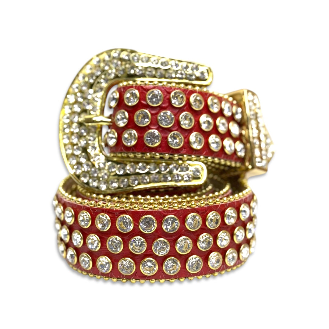 Dna premium Men's belt Red /sliver/gold