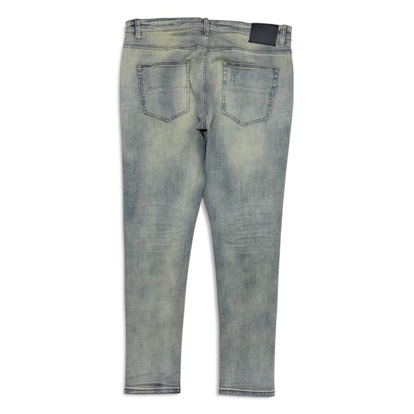 Serenede Men's Distressed Skinny Jeans - Army Tint