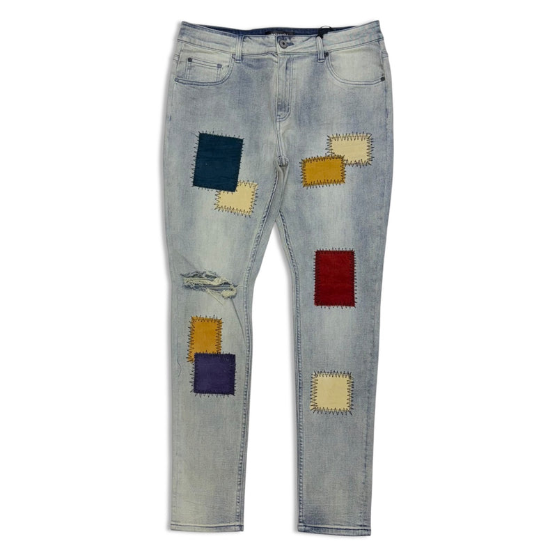 Serenede New World Earth Patchwork Jeans – Multi-Color
