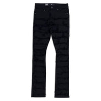 Focus Men's Stacked Shredded Jeans – Black