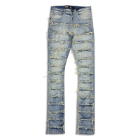 Focus Men's Stacked Shredded Jeans – Bleached Indigo