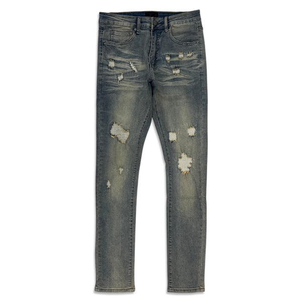 Supply Men's Distressed Skinny Jeans - Mid Wash