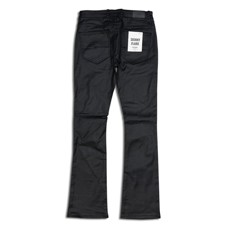 KDNK Men's waxed Stacked Jeans – Black