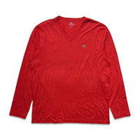 Lacoste Men's long sleeve v-neck pima cotton t-shirt Paprika TH1370-51-Z8D