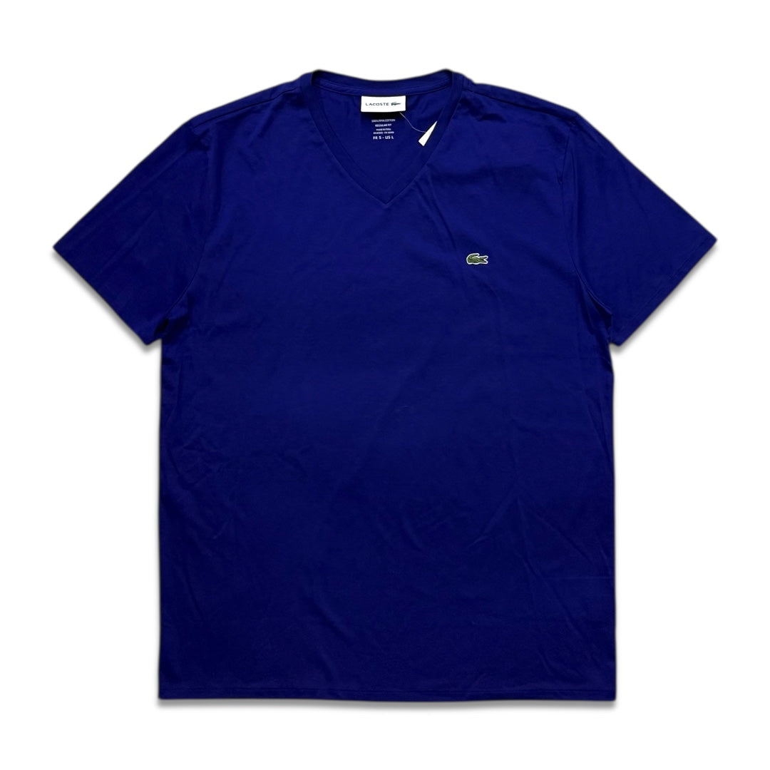 Lacoste Men's v-neck pima cotton t-shirt Ocean blue TH6710-51-S2P